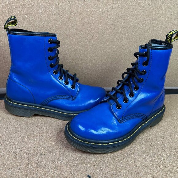 Dr Martens 1460 Boot in Royal Blue Patent Leather Size Womens 5 / EU 36 - Picture 1 of 9